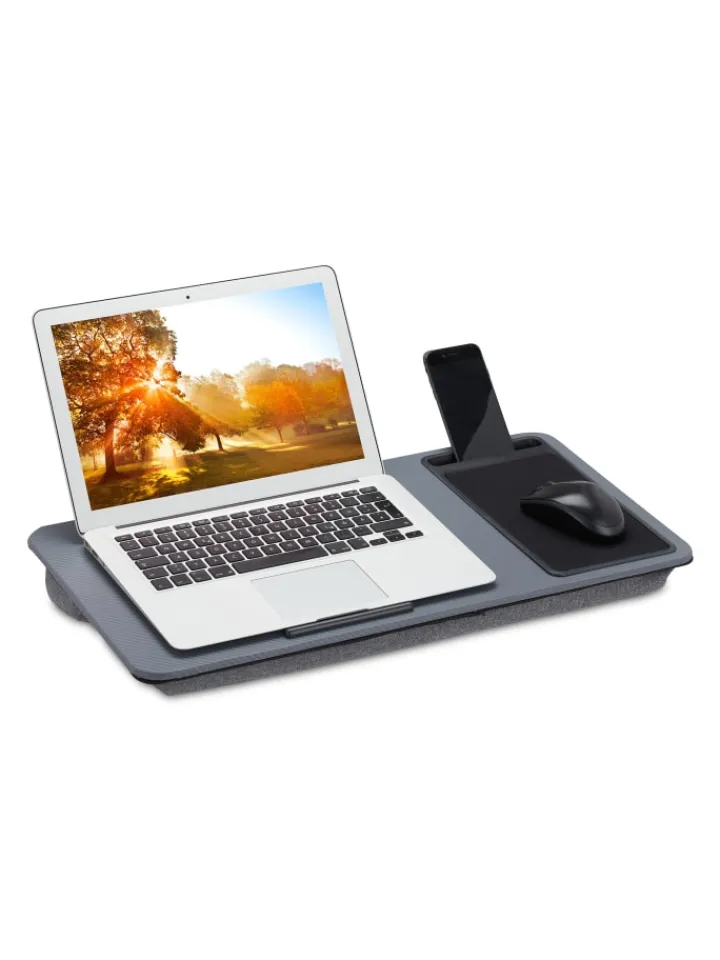 relaxdays Tische<Laptopkissen in Grau