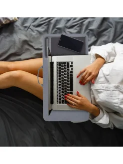 relaxdays Tische<Laptopkissen in Grau