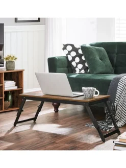 Songmics Weitere Haushaltshelfer<Laptoptisch in Braun/ Schwarz - (B)71 x (H)23 x (T)35 cm