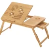 Songmics Weitere Haushaltshelfer<Laptoptisch in Hellbraun - (B)55 x (H)29 x (T)35 cm