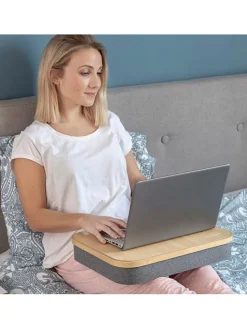 InnovaGoods Tische<Laptoptisch in Hellbraun/ Grau - (B)40,5 x (H)33 x (T)7 cm