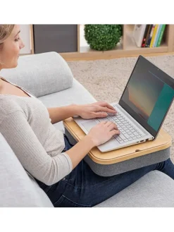 InnovaGoods Tische<Laptoptisch in Hellbraun/ Grau - (B)40,5 x (H)33 x (T)7 cm