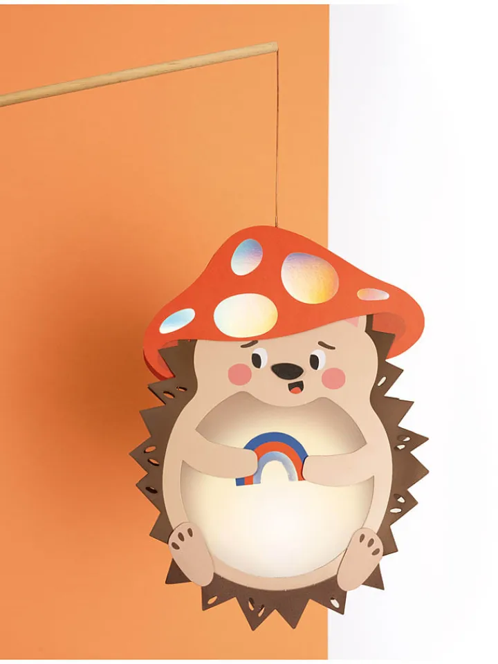 folia PAPER Kreativbedarf & Do-It-Yourself<Laternen-Bastelset "Hedgehog" in Beige/ Braun/ Rot - ab 5 Jahren