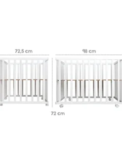 roba Babymöbel<Laufgitter weiß inkl. Schutzeinlage Indibär & Rollen