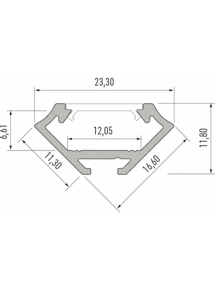 LED Line Lichterketten & Dekobeleuchtung<LED Aluminium Eckprofil PD-C 1 Meter Aluprofil Leiste Silber in Silber