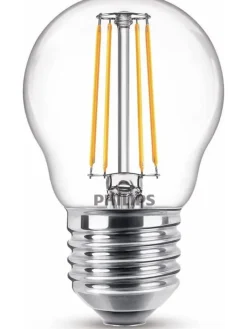 Philips Leuchtmittel<LED Classic E27 Lampe 40 W Tropfenform klar warmweiß 2er-Pack Energieklasse F