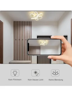 ZMH Decken- & Hängeleuchten<Led Deckenleuchte in Weiß 26W Modern 3000K Warmweiß Kreatives L 26cm