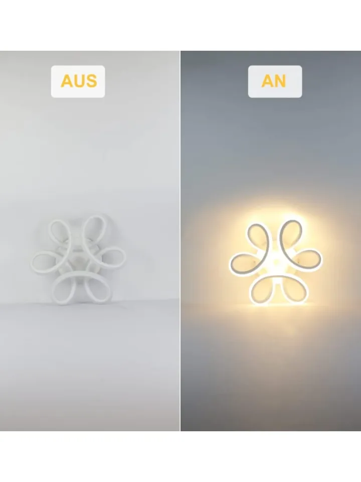 ZMH Decken- & Hängeleuchten<Led Deckenleuchte in Weiß 26W Modern 3000K Warmweiß Kreatives L 26cm