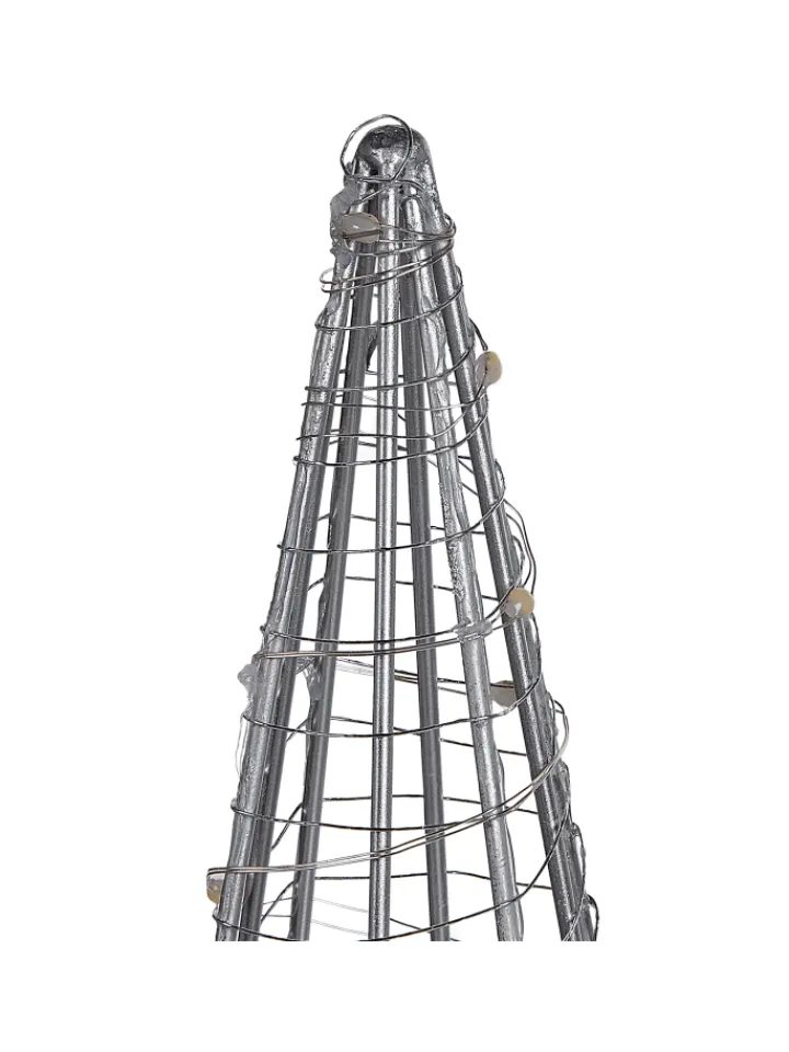 Beliani Lichterketten & Dekobeleuchtung<LED Deko PUKSALA in Silber - (W) 20 x (H) 60 x (L) 20 cm