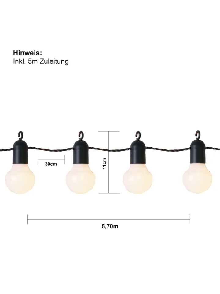 STAR Trading Lichterketten & Dekobeleuchtung<LED Deko-Lichterkette Hooky warmweiß