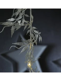 MARELIDA Lichterketten & Dekobeleuchtung<LED Drahtlichterkette glitzernde Blätter 30 LED L: 150cm in silber