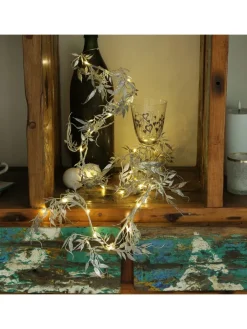 MARELIDA Lichterketten & Dekobeleuchtung<LED Drahtlichterkette glitzernde Blätter 30 LED L: 150cm in silber