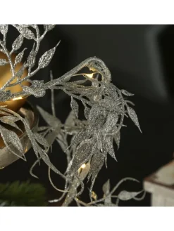 MARELIDA Lichterketten & Dekobeleuchtung<LED Drahtlichterkette glitzernde Blätter 30 LED L: 150cm in silber