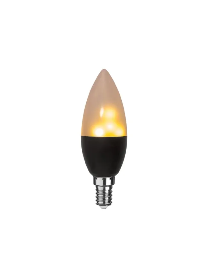 STAR Trading Leuchtmittel<LED Leuchtmittel ,Flame', E14, schwarz, flackernd, 0,8-1,2W, 2lm, warm