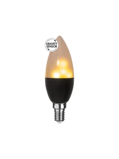 STAR Trading Leuchtmittel<LED Leuchtmittel ,Flame', E14, schwarz, flackernd, 0,8-1,2W, 2lm, warm