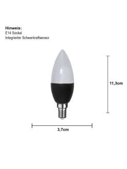 STAR Trading Leuchtmittel<LED Leuchtmittel ,Flame', E14, schwarz, flackernd, 0,8-1,2W, 2lm, warm
