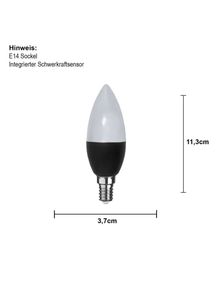 STAR Trading Leuchtmittel<LED Leuchtmittel ,Flame', E14, schwarz, flackernd, 0,8-1,2W, 2lm, warm