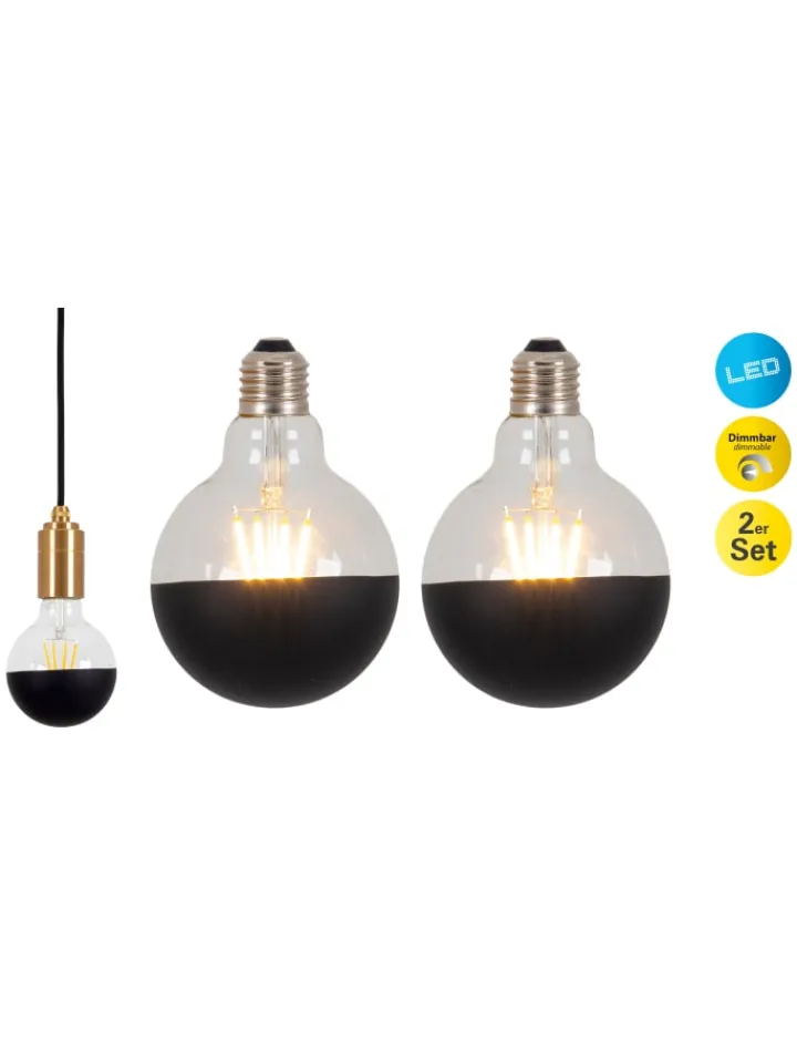 näve Leuchtmittel<LED Leuchtmittel "TOMY" in schwarz - (L)9.5 cm x (B)9.5 cm x (H)13.5 cm - EEK F