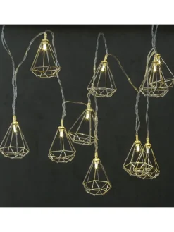 MARELIDA Lichterketten & Dekobeleuchtung<LED Lichterkette DIAMANT 10 kleine beleuchtete Rubine L: 1,6m in silber