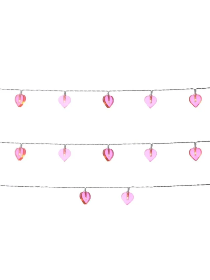 MARELIDA Lichterketten & Dekobeleuchtung<LED Lichterkette Herzen für Valentingstag Muttertag L: 90cm in rosa