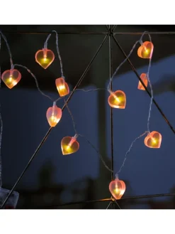 MARELIDA Lichterketten & Dekobeleuchtung<LED Lichterkette Herzen für Valentingstag Muttertag L: 90cm in rosa