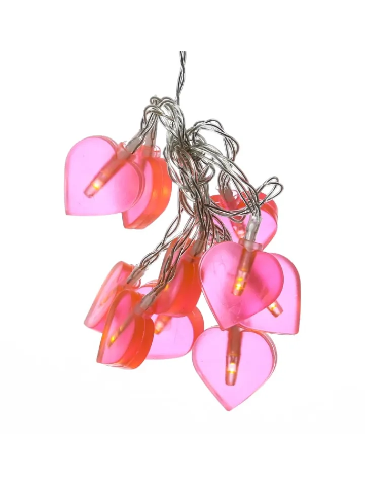 MARELIDA Lichterketten & Dekobeleuchtung<LED Lichterkette Herzen für Valentingstag Muttertag L: 90cm in rosa