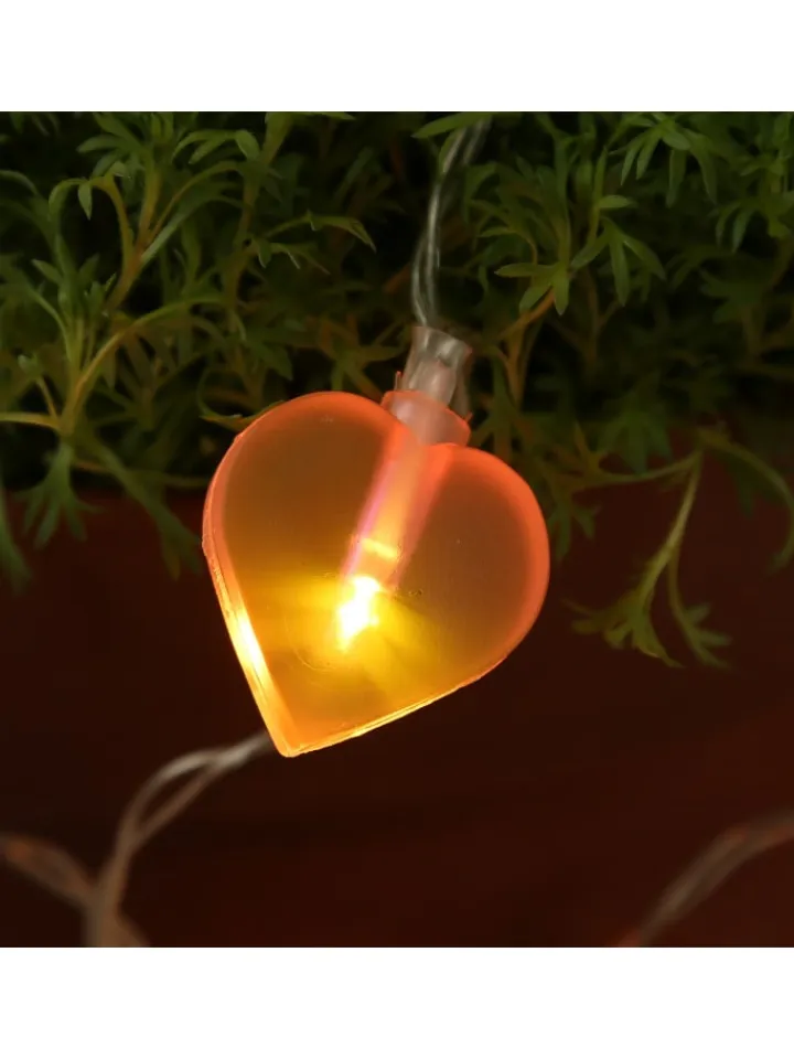 MARELIDA Lichterketten & Dekobeleuchtung<LED Lichterkette Herzen für Valentingstag Muttertag L: 90cm in rosa