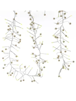 MARELIDA Lichterketten & Dekobeleuchtung<LED Lichterkette Perlen Cluster Dekolichterkette 100LED L: 1,2m Timer in weiß