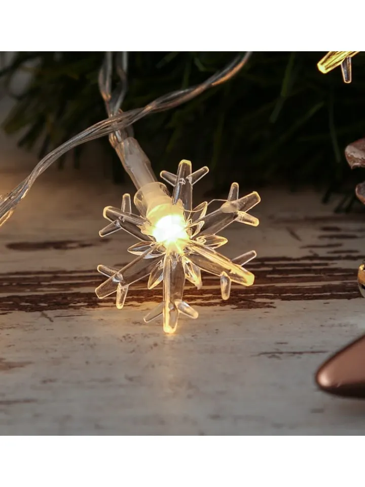 MARELIDA Lichterketten & Dekobeleuchtung<LED Lichterkette Schneeflocken L: 2m in transparent