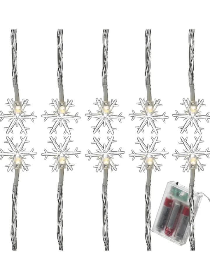 MARELIDA Lichterketten & Dekobeleuchtung<LED Lichterkette Schneeflocken L: 2m in transparent