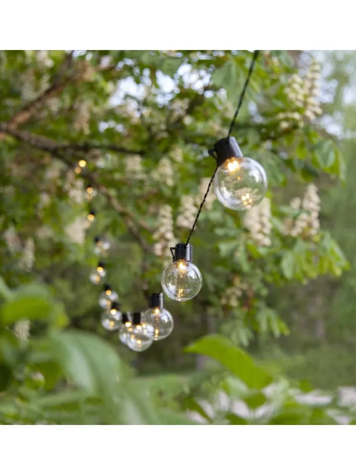 STAR Trading Lichterketten & Dekobeleuchtung<LED Outdoor-Lichterkette ,Partaj, Netzbetrieb, 16 LEDs, klar, warmwe