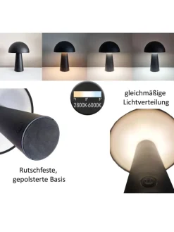 Coen Bakker Tischleuchten<LED Pilz Tischlampe dimmbar Touch Farbwechsler IP44 Innen Außen 15x21cm Grün