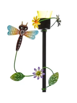 MARELIDA Gartendekoration<LED Solar Gartenstecker Libelle Deko Gartenspieß H: 84cm in bunt