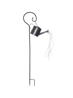 MARELIDA Lichterketten & Dekobeleuchtung|Lichterketten & Deko-Leuchten<LED Solar Gießkanne mit Wasserfalleffekt H: 90cm in silber