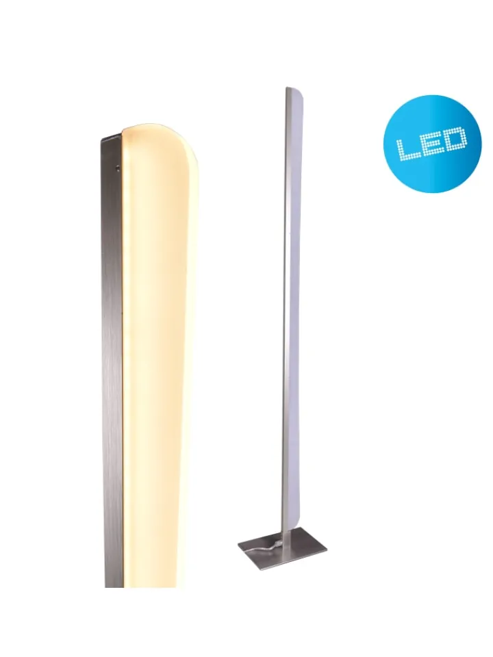 näve Stehleuchten<LED Stehleuchte "BONES 2" in chrome - (L)14 cm x (B)20 cm x (H)125 cm - EEK G