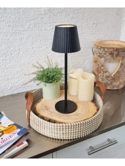 Coen Bakker Tischleuchten<LED Tischlampe dimmbar Touch Farbwechsler IP44 Innen & Außen 36,5x11cm Schwarz