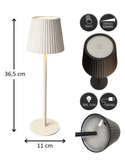Coen Bakker Tischleuchten<LED Tischlampe dimmbar Touch Farbwechsler IP44 Innen & Außen 36,5x11cm in Sand