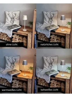 Coen Bakker Tischleuchten<LED Tischlampe dimmbar Touch Farbwechsler IP44 Innen & Außen 36,5x11cm in Sand