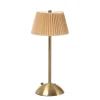 MARELIDA Tischleuchten<LED Tischlampe mit Schirm aufladbar dimmbar 3 Lichtfarben H: 30,5cm braun