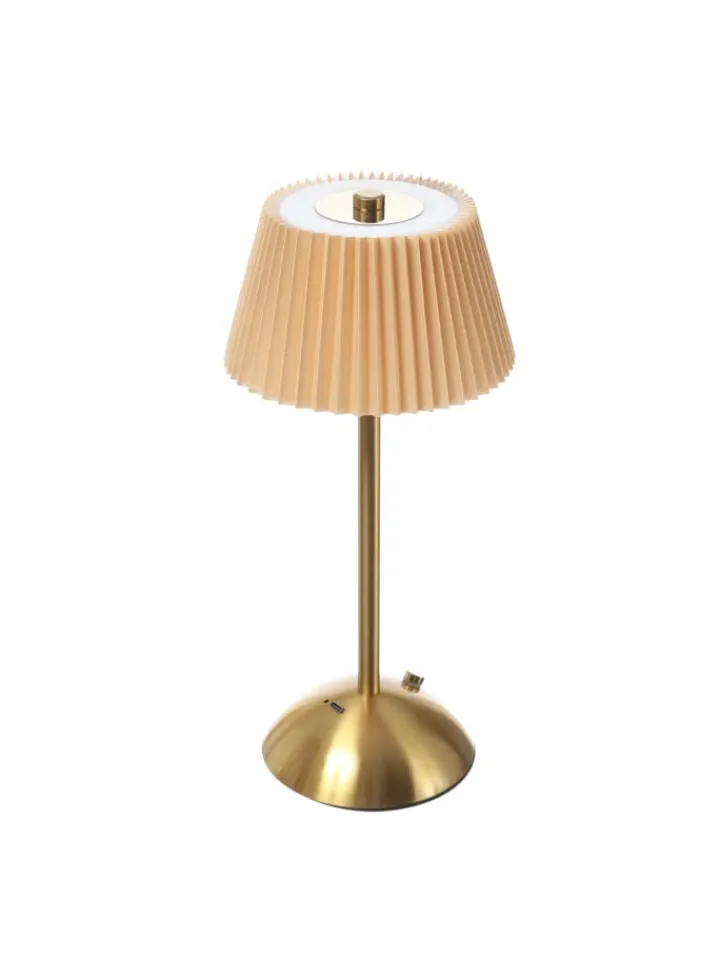 MARELIDA Tischleuchten<LED Tischlampe mit Schirm aufladbar dimmbar 3 Lichtfarben H: 30,5cm braun