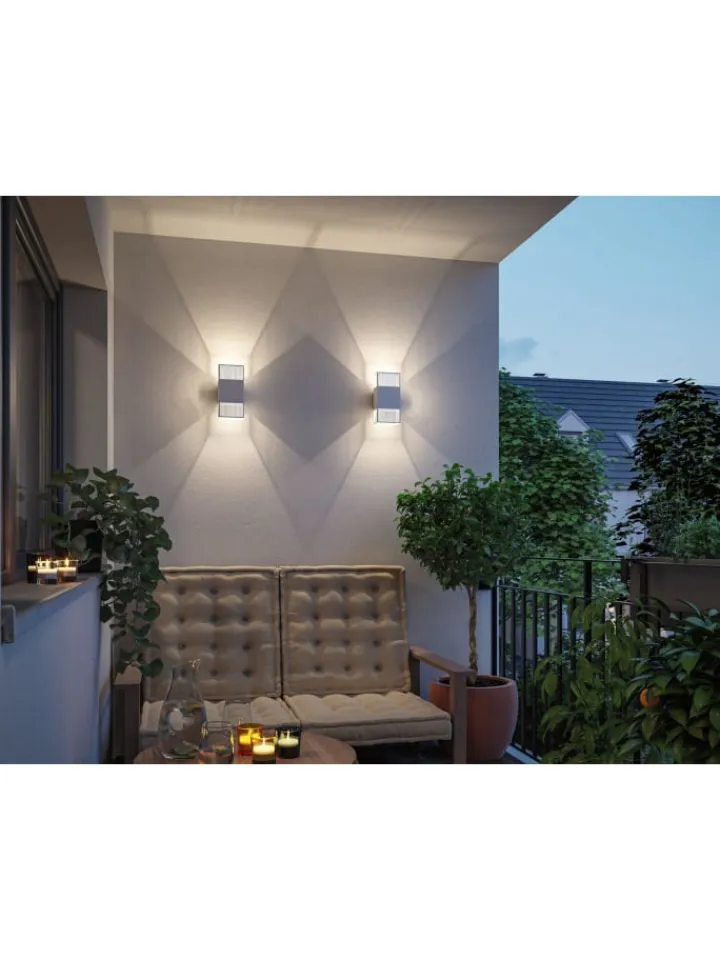 paulmann Wandleuchten<LED Wandleuchte Tharin IP44 3000K 120x104mm 2x3,7W Weiß