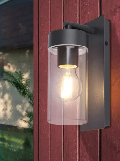 Globo lighting Außenbeleuchtung|Außenleuchten<LED-Außenleuchte "Vessa" in Anthrazit - (B)8,9 x (H)25 cm