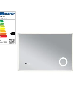 pro.tec Spiegel<LED-Badezimmerspiegel Racale in Weiß (H)70cm (B)100cm