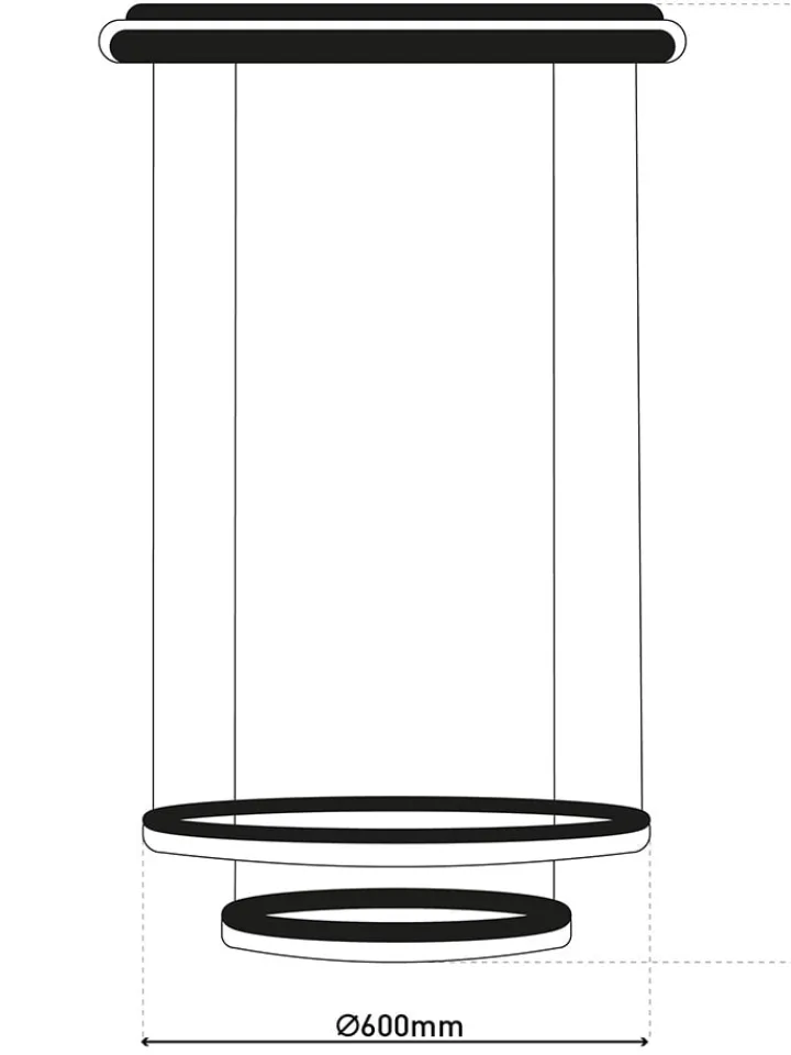 näve Decken- & Hängeleuchten<LED-CCT-Hängeleuchte "Circulo" in Schwarz/ Creme - EEK G (A bis G)