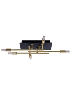 näve Decken- & Hängeleuchten<LED-Deckenleuchte "Ancona" in Schwarz/ Gold - (B)45 x (H)10 x (T)25 cm