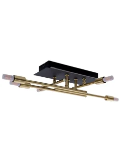 näve Decken- & Hängeleuchten<LED-Deckenleuchte "Ancona" in Schwarz/ Gold - (B)45 x (H)10 x (T)25 cm