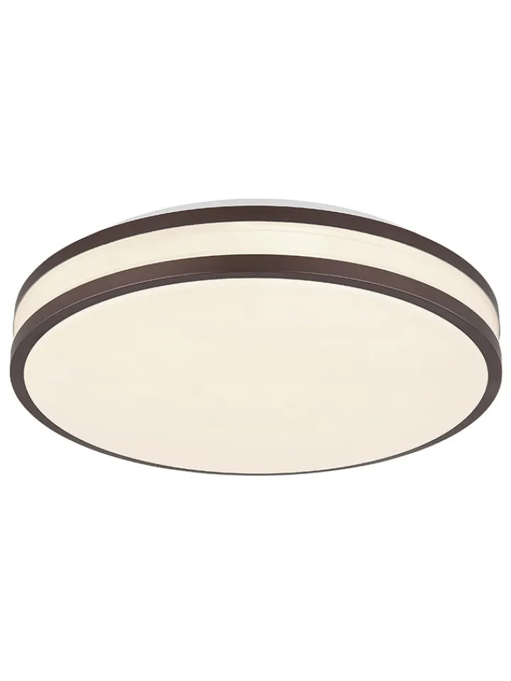 Globo lighting Decken- & Hängeleuchten<LED-Deckenleuchte "Betha" in Braun/ Weiß - (H)7 x Ø 34 cm