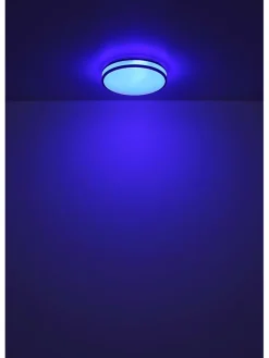Globo lighting Decken- & Hängeleuchten<LED-Deckenleuchte "Betha" in Braun/ Weiß - (H)7 x Ø 34 cm