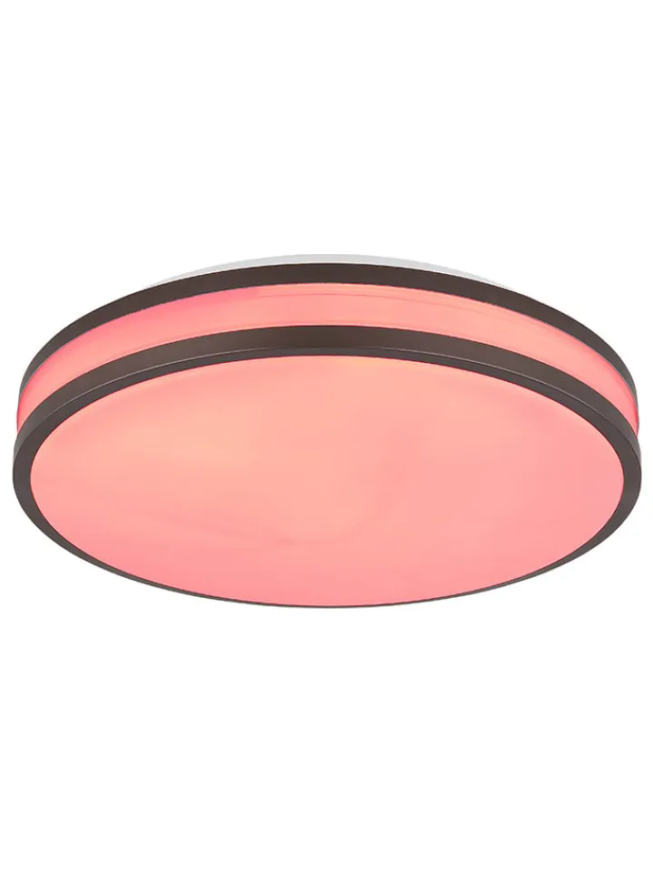 Globo lighting Decken- & Hängeleuchten<LED-Deckenleuchte "Betha" in Braun/ Weiß - (H)7 x Ø 34 cm