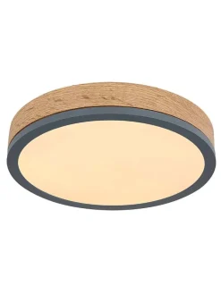 Globo lighting Decken- & Hängeleuchten<LED-Deckenleuchte "Doro" in Hellbraun/ Grau - Ø 30 cm